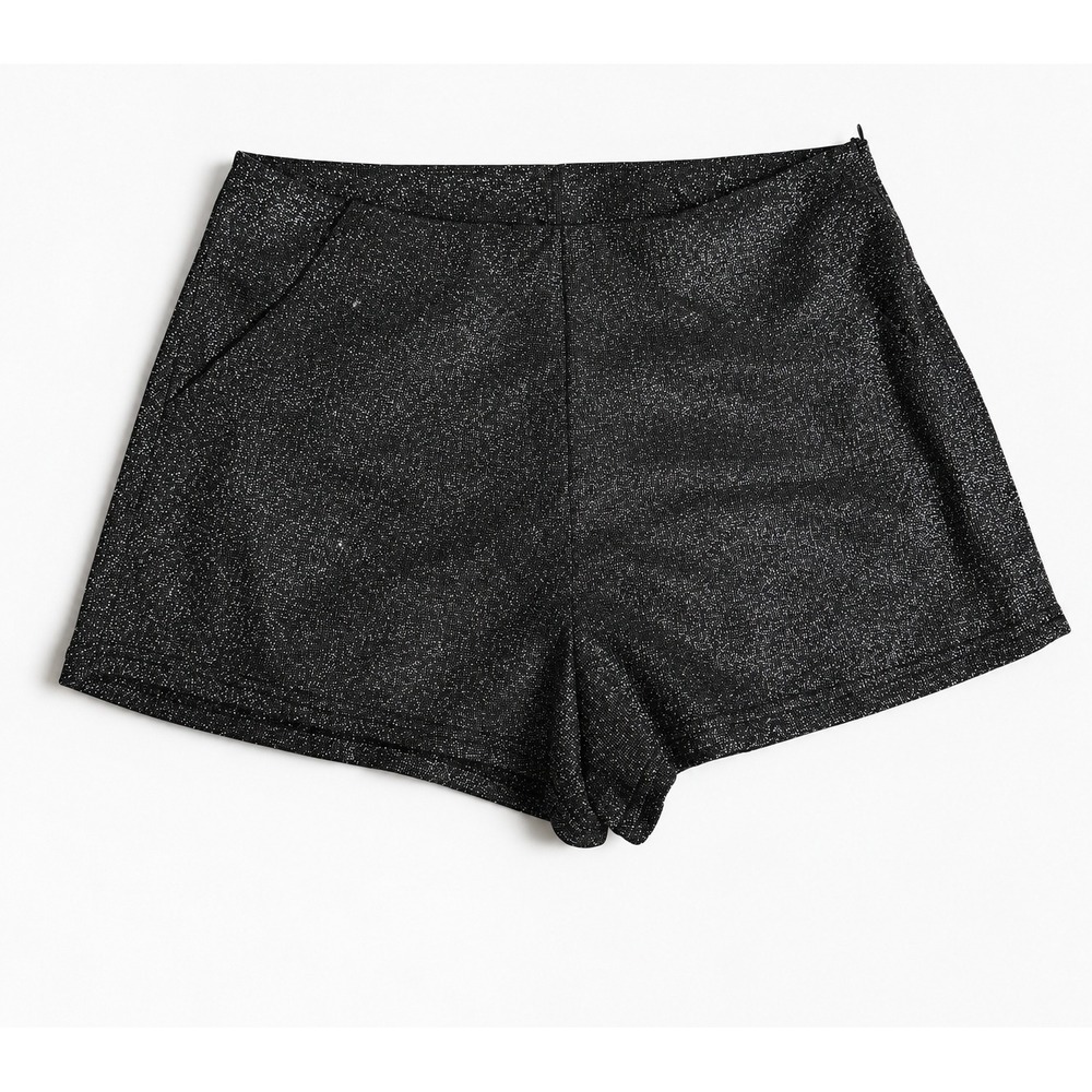 Glam‎ Black Metallic Sparkle Shorts Women's Size Small Party Holiday